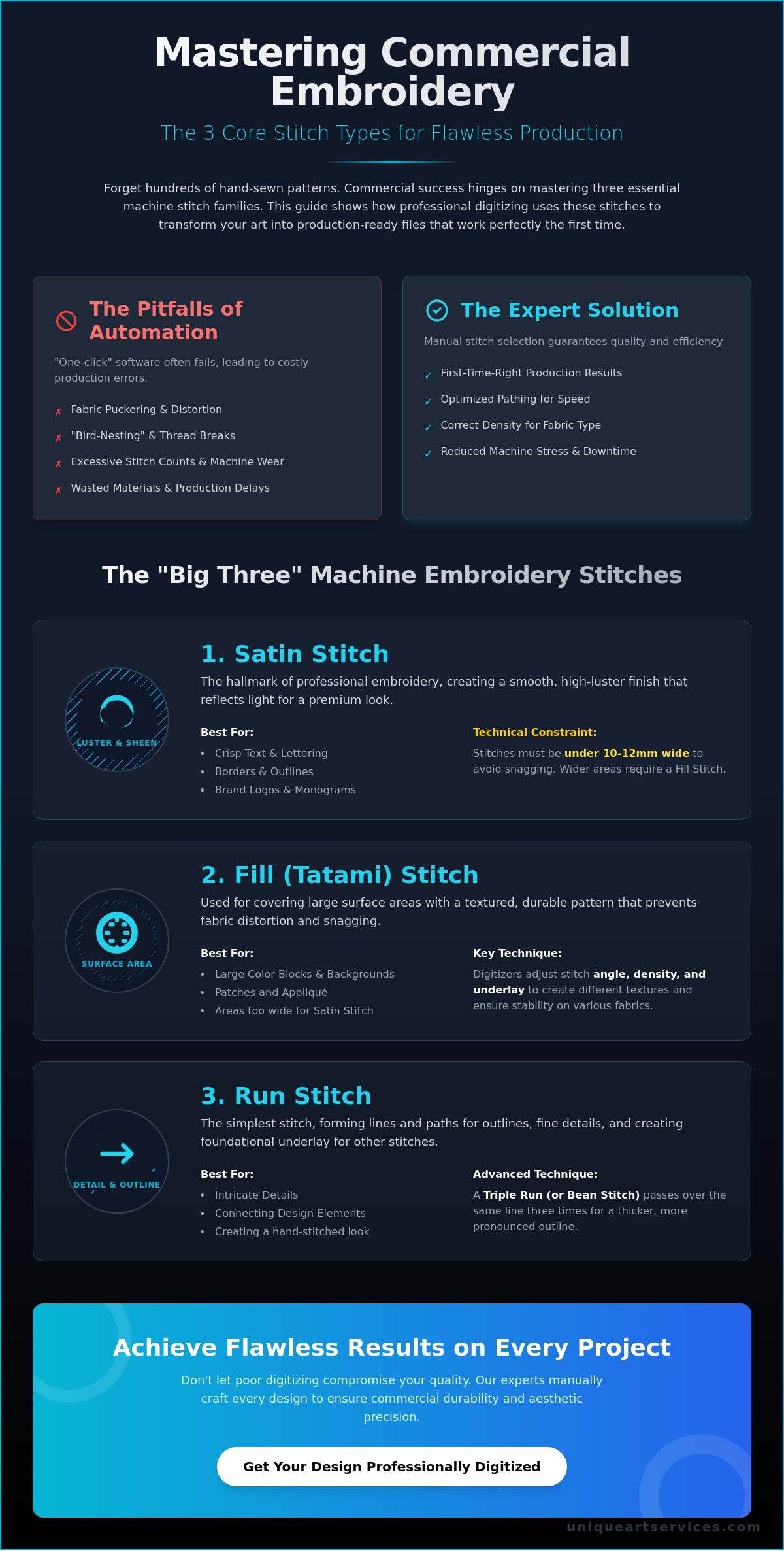 Mastering Embroidery Stitch Types: A Professional Guide to Machine Digitizing in 2026